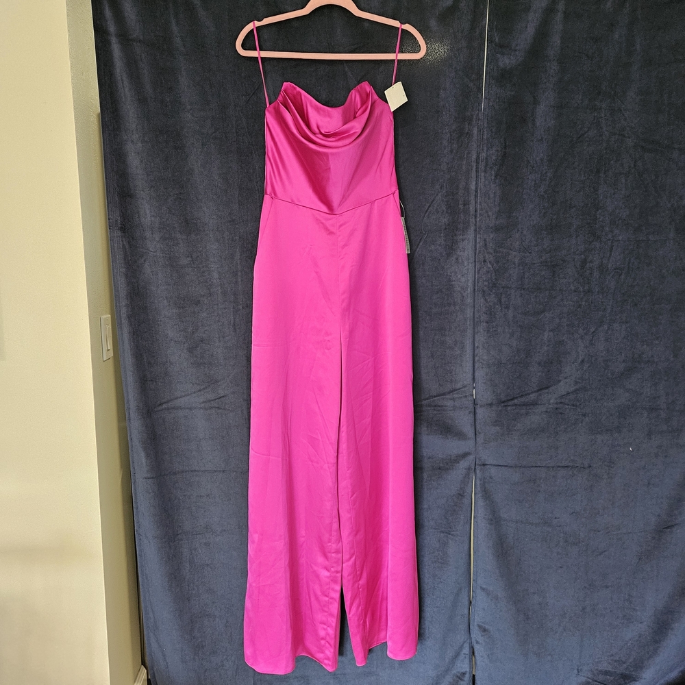 Amsale Strapless Satin Jumpsuit - Picture 7 of 16